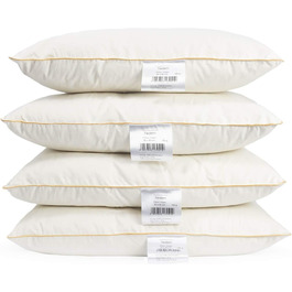 Комплект з 4 подушок H&F Heimtextilien 50x50 см, 700 г, наповнювач 100% пір'я, сертифікат OekoTex, чохол 100% бавовна