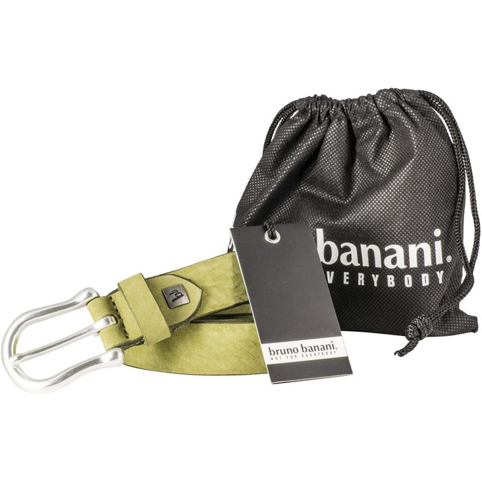 Жіночий шкіряний ремінь Bruno Banani з нубуку світло-зеленого кольору, розмір 100 см