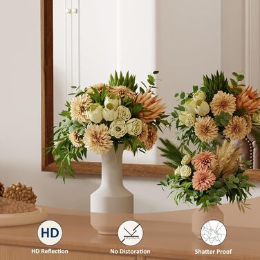 WEER Дзеркало для ванної кімнати чорного кольору з металевим каркасом, 61 x 81 см, прямокутне, з матовим покриттям, з закругленими кутами, з гартованого скла, стійке до корозії