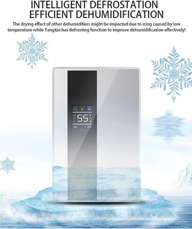 Електричний осушувач повітря 2-в-1 з очищувачем, тихий для дому, LED-дисплей, інтелектуальне керування вологістю, таймер 24 год, пульт ДУ