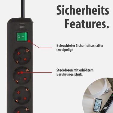 Мережевий фільтр Brennenstuhl Eco-Line на 6 розеток, кабель 3м