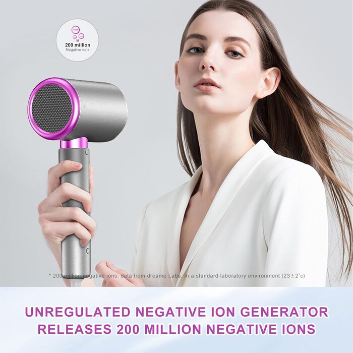 Професійний фен CUBTEM 2400W з іонізацією, для подорожей, 3 температури/2 швидкості, захист від перегріву, білий/сірий