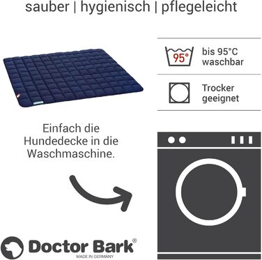 М'яка та якісна лежанка для собак Doctor Bark, розмір L (100x80 см) та XXL (140x110 см), колір Королівський блакитний, для великих собак, міцна, для дому та вулиці, можна прати до 95°C