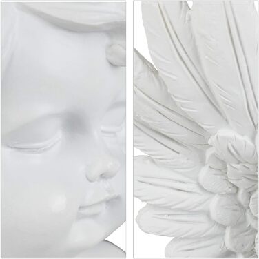 Relaxdays Guardian Angel, kneeling & praying, graceful, weather-resistant, frost-proof, grave ornament, protective angel, artificial stone, white