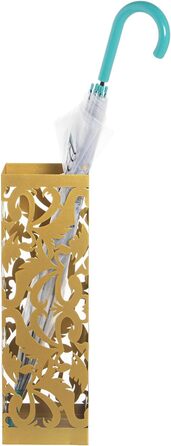 DRW Квадратний парасолька, металевий, з прорізами, позолочений, 15,5 x 15,5 x 49 см, золотий