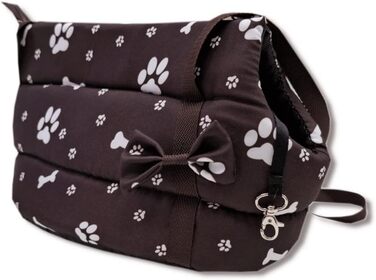 Сумочка для собак та котів Odolplusz Elegante, миється, для маленьких/середніх, XS, S, L, M, коричнева з лапами