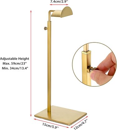 TOLIDA 2 Pack Metal Handbag Stand Gold Handbag Holder with Adjustable Height, Large D-Head Purse Stand for Women Girls for Bag, Hats, Wallet, Props