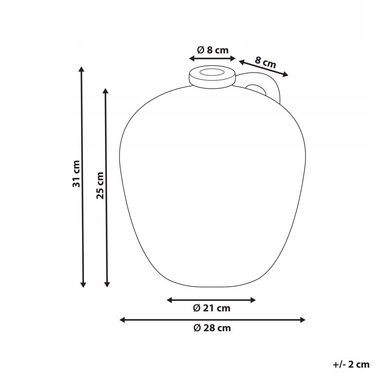 Декоративна керамічна ваза IPOH, 30 см, колір «зламаний білий»