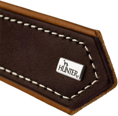 Нашийник для собак Hunter Tara, шкіряний, юхтеншпілер, міцний, стійкий до погодних умов, розмір M, темно-коричневий/cognac