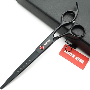 Набір ножиць для грумінгу собак 7 дюймів: прямі та витончені ножиці, 4 шт. (чорний)