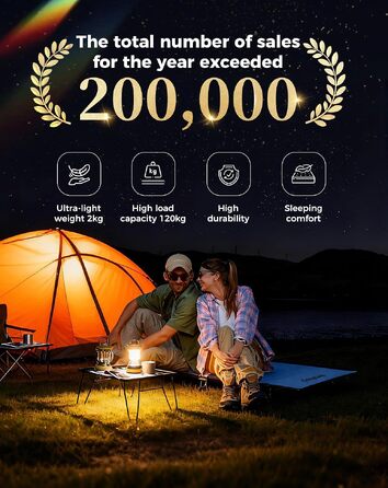 Ультралегке розкладне ліжко для кемпінгу KingCamp, компактне похідне ліжко (чорний/синій), вага 2.45 кг