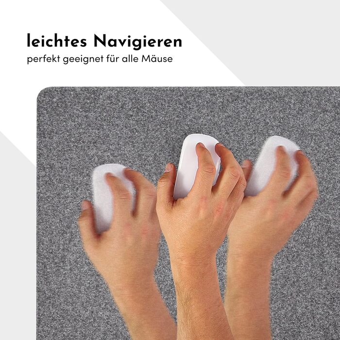 Підкладка під стіл FORMGUT з фетру, 90x30 см (світло-сірий) - килимок для ноутбука, XXL мишка, підкладка на стіл