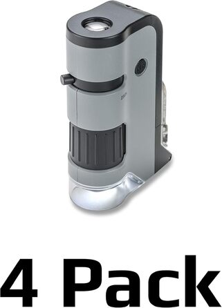 Мікроскоп Carson MicroFlip 100x-250x з адаптером для смартфона для фото та відео (MP-250), упаковка з 4 шт.