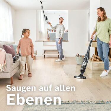 Пилосос Bosch Flexxo 2в1 BBH3P280, бездротовий, акумуляторний, безмішковий, висока потужність, довга автономність, LED-насадка, для всіх типів підлог, темно-сірий, 28В