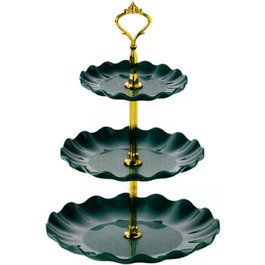 Підставка для тістечок Wagoodter 3 яруси, зелена - для вечірок, днів народжень, чаювання