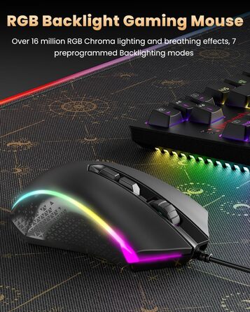 Redragon K552 Комплект: Механічна клавіатура та миша для геймінгу з RGB-підсвічуванням, brown switches, 4200 DPI, QWERTZ DE Layout