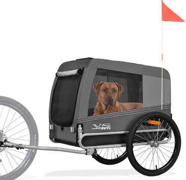 Причіп для собак Tiggo VS Pets L – великий, 270л, для собак до 35 кг, сірий