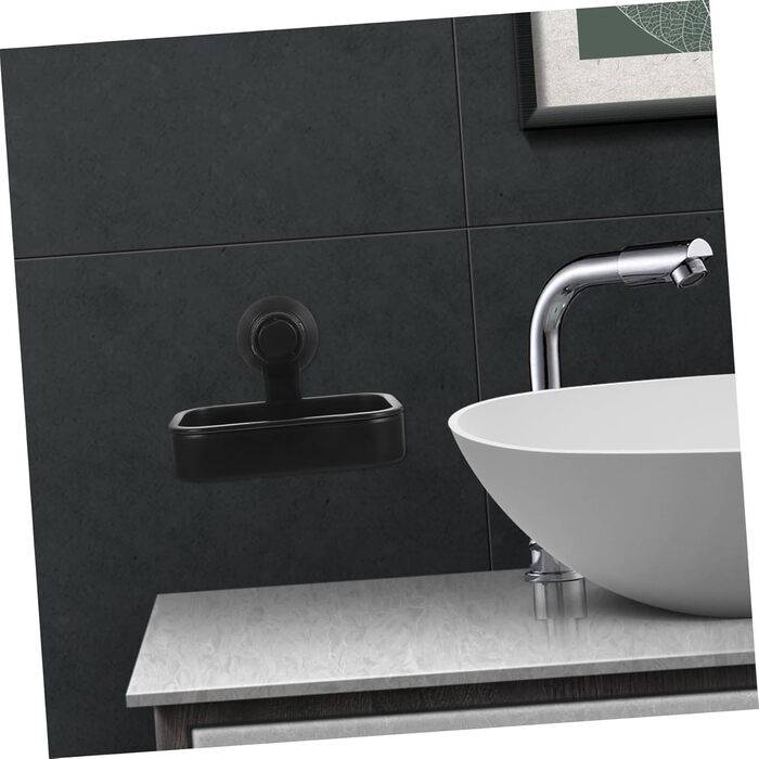 Настінний диспенсер для мила з присосками, мильниця, тримач для ванної кімнати та кухні, без інструментів, міцний та простий у встановленні, чорний