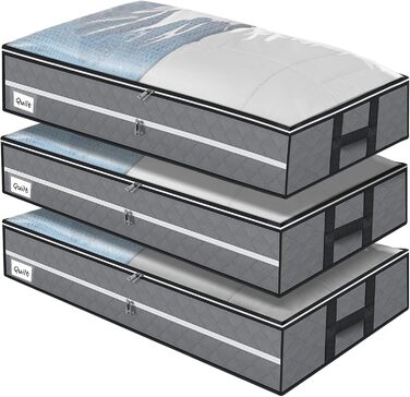 Органайзер для зберігання під ліжком GARPROVM 96L (3 шт.) - 104x50x18 см, для постільної білизни, ковдр, одягу