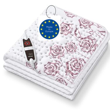 Електричне підігріваюче підвійне ковдро Beurer UB 90 Komfort з двома зонами нагріву, 9 температурних режимів, автовимкнення та Eco-Control, 150x80 см, можна прати в пральній машині