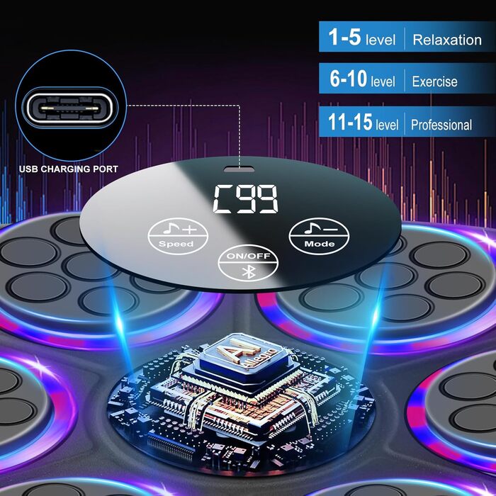 Музична боксерська машина JUOIFIP для дітей та дорослих, Bluetooth бокс-автомат з рукавичками, електронна боксерська машина для домашнього фітнес-тренування
