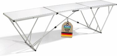 Складний алюмінієвий стіл для кемпінгу з 4 табуретами - 298x60x78 см, стільниця MDF 5 мм, регульована висота, легкий, антикорозійний