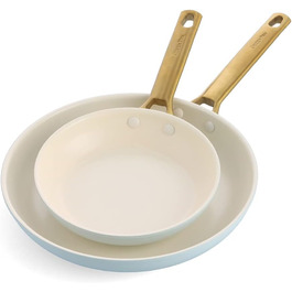 Набір сковорідок GreenPan Reserve з керамічним покриттям, 20 та 26 см, світло-блакитний, без PFAS, індукційні, для духовки, подарунок на День Матері
