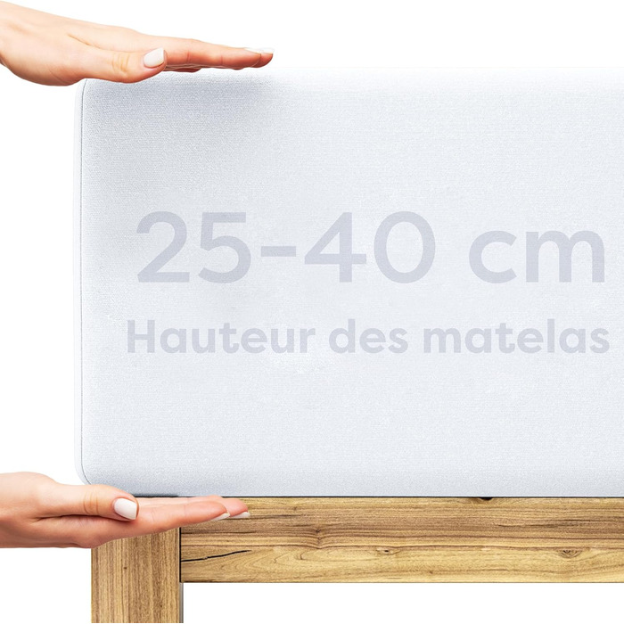 Wolkenfeld Box Spring Bed Fitted Sheet 180x200cm up to 200x220cm - up to 40cm Mattress Height - Premium Cotton Bed Sheet 180x200 | 180x220 | 200x200 for Box Spring and Water Beds - White