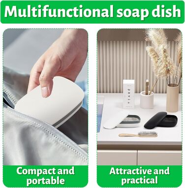 Водонепроникні мильниці для подорожей TUZHE (2 шт.) з ситом та мішечком для мила з сизалю - для дому та в дорогу