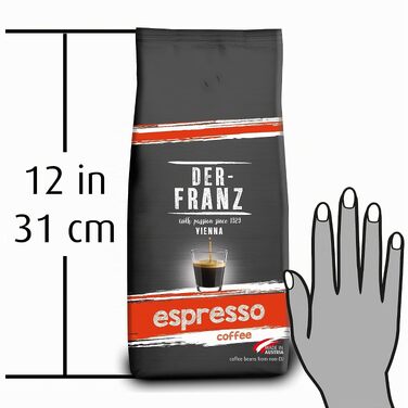 Кава в зернах Der-Franz Espresso, 1 кг (набір 4 упаковки), натуральна цільна кава для еспресо