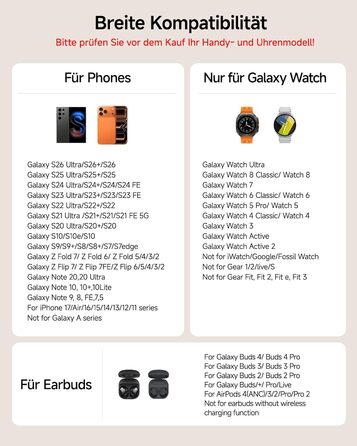 Бездротова зарядна станція 3-в-1 для Samsung Galaxy S26 Ultra, Watch 8/Ultra/7/6/5, Buds 4/4 Pro (Блакитна) - Швидка індуктивна зарядка