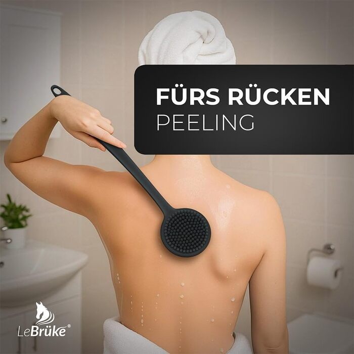Силіконова щітка для спини Lebrüke® - Скребок для тіла з довгою ручкою для душу