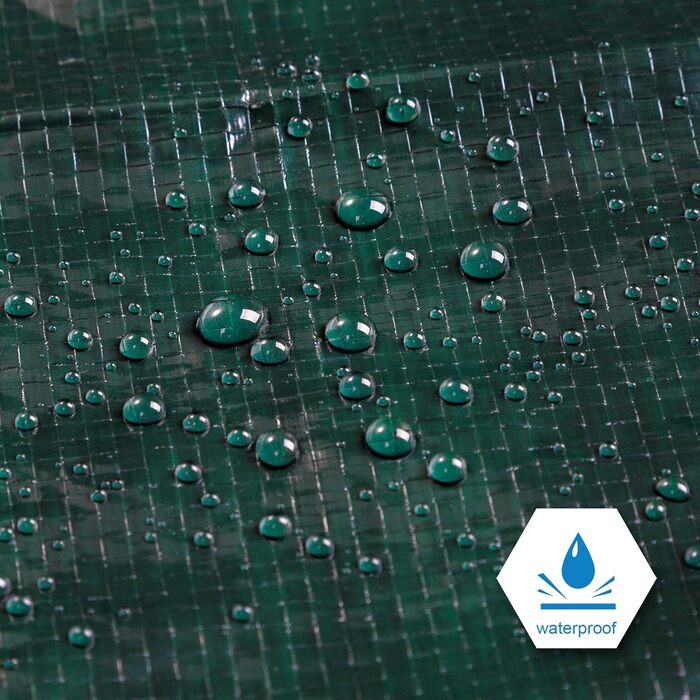 CARTMAN Finished Size 12x40 Feet Waterproof Green Tarp 8 Mil Thick, Multipurpose Protective Cover for Emergency Rain Shelter Camping Tarpaulin