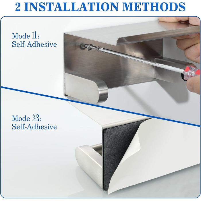 Тримач туалетного паперу Mooche з нержавіючої сталі, 17,5 см, полірований – надійний для ванної кімнати та дому