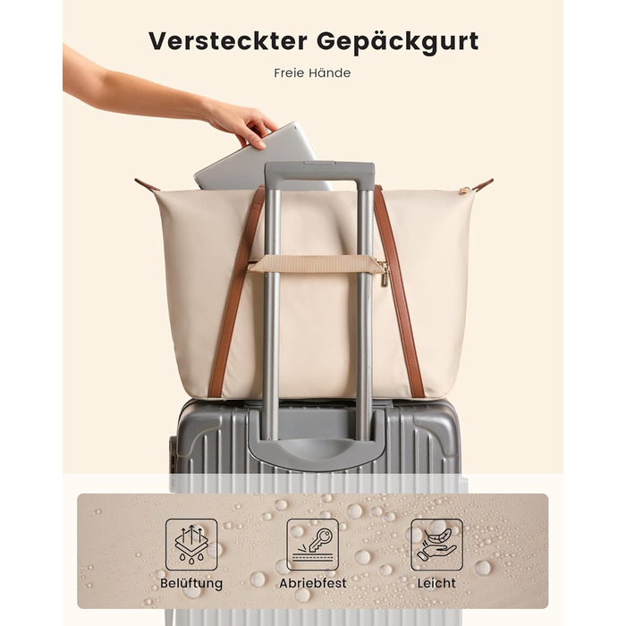 Сумка для ноутбука LOVEVOOK жіноча велика шопер для роботи, університету, школи (бежева, 15.6 дюймів)