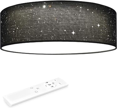 Navaris LED Ceiling Light 40cm - Dimmable, Color Temperature Change, Remote Control - 22W Dark Grey Starry Sky - Living Room Lamp, Bedroom Ceiling Lamp, Children's Room Lamp, Ceiling