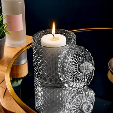 Контейнер для ватних паличок та дисків 2 шт. Прозорий скляний органайзер для ванної кімнати та туалетного столика. Підходить для ватних паличок, дисків, солі для ванни.