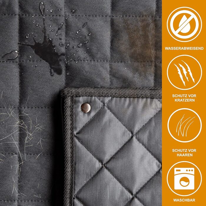 Водонепроникний килимок для собак у машину Basic Schutz Hund з боковими захистами – міцний захист для подорожей та транспортування (заднє сидіння)