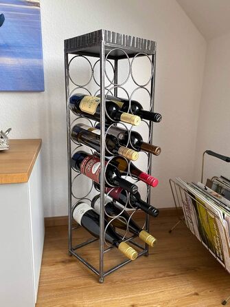 CASABLANCA Wine Bottle Rack 'Albana' 78 CM Antique Gold Effect