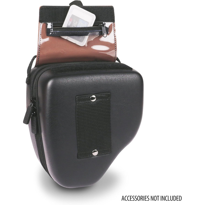 Чохол для DSLR камери USA Gear з жорстким корпусом, захистом Eva, швидким доступом, м'яким інтер'єром та гумовим руків'ям (колір коричневий, веганська шкіра)