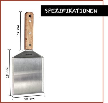 Набір для приготування бургерів DREIBERG® з нержавіючої сталі (9 предметів) - включає лопатку, гриль-прес, розчавлювач, диспенсер спецій, рецепти та папір для випікання