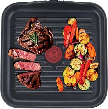 Сковорода гриль Tefal Selection 26x26 см з антипригарним покриттям Titanium, індукційна, з індикатором Thermo-Spot