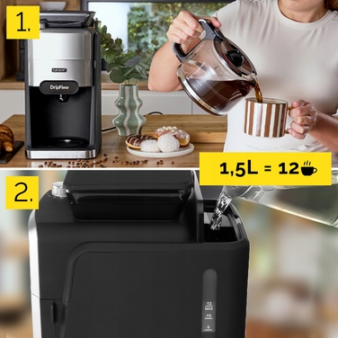 Крапельна кавоварка з жерновою кавомолкою Yoer 1520W, 1,5 л, з програматором