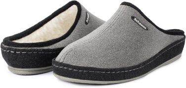 Чоловічі фетрові домашні тапочки Schawos 6030, теплі, з підкладкою з вовни, з устілкою, неслизька підошва (45 EU, Антрацит 10w)