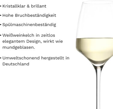 Stölzle Lausitz White Wine Glasses Experience 6-Piece Set 350 ml – High-quality wine glasses ideal for white wine & aperitif – Elegant white wine bowl made of crystal glass – dishwasher-safe & Made in Germany