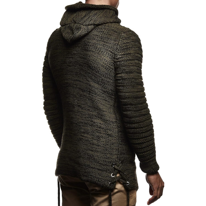 Світшот Leif Nelson для чоловіків з грубого трикотажу, з капюшоном та блискавкою – теплий та зручний для осені та зими (3XL, хакі)