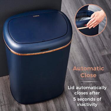 Сміттєвий бак сенсорний квадратний 58л Midnight Blue & Rose Gold