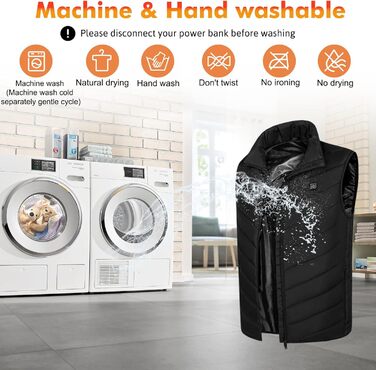 Обогріваючий жилет для чоловіків та жінок, жилетка з 9 зонами обігріву, 3 режими температури, унісекс, для зимових видів спорту, хайкінгу та активного відпочинку, XL