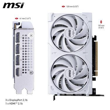 Відеокарта MSI GeForce RTX 5060 VENTUS 2X OC WHITE 8GB GDDR7, PCIe 5.0