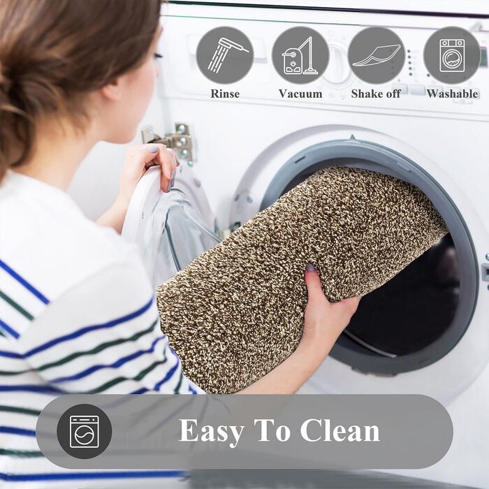 Привідний килимок Pauwer протиковзкий для вхідних дверей, стійкий до зносу та придатний для прання, для передпокою, тераси та саду (45x70 см, коричневий)